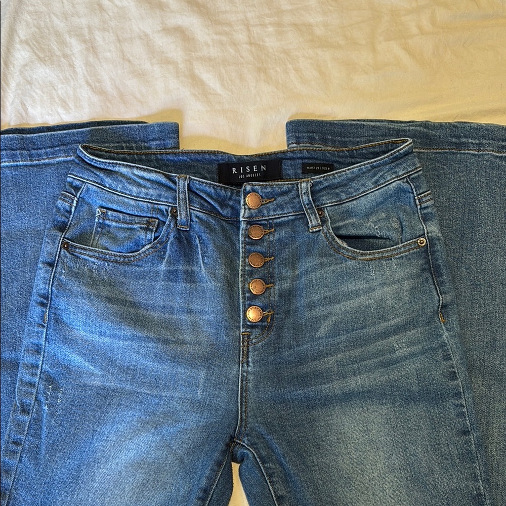 Risen High Rise Flare Jeans